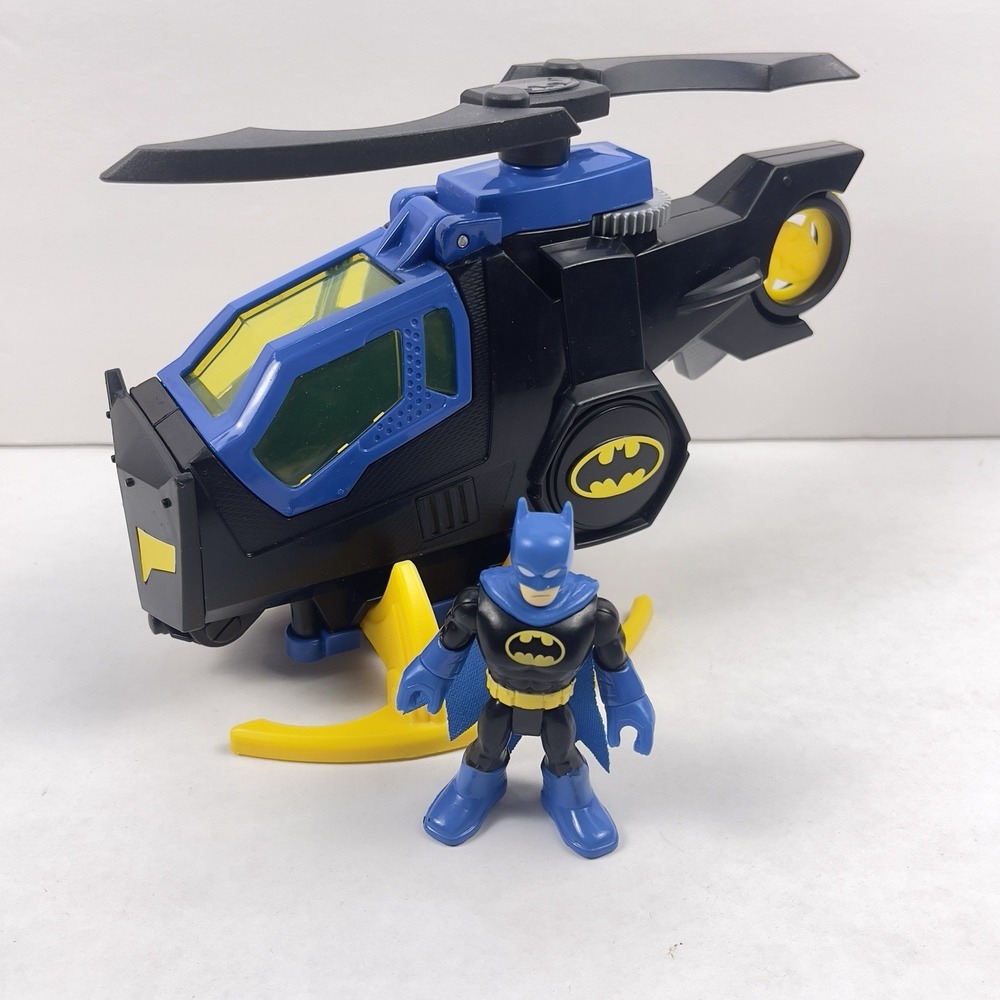 Fisher Price Imaginext DC Super Friends Batcopter Batman Figure Claw Helicopter
